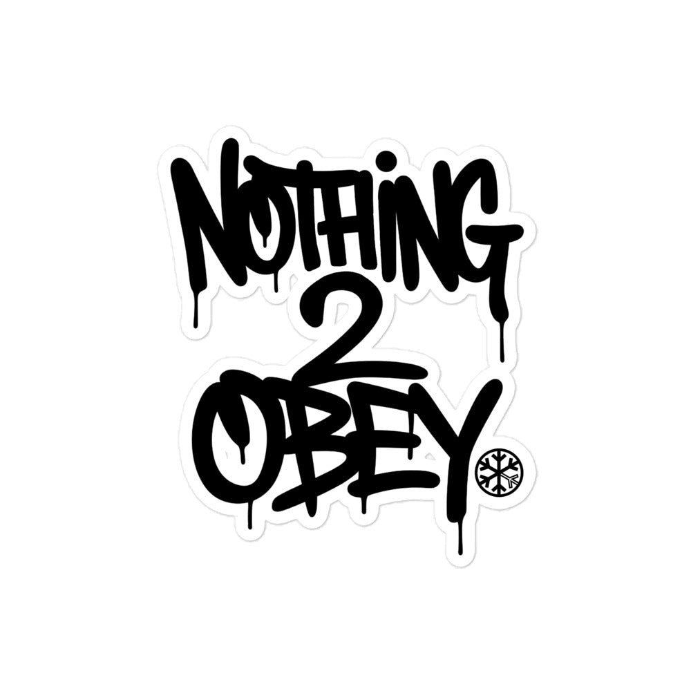 Nothing 2 Obey Graffiti Sticker from B.Different Clothing, graffiti-inspired streetwear