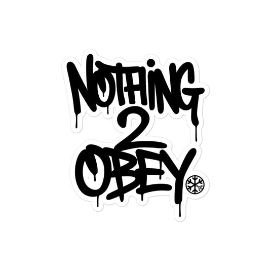 Nothing 2 Obey Graffiti Sticker from B.Different Clothing, graffiti-inspired streetwear