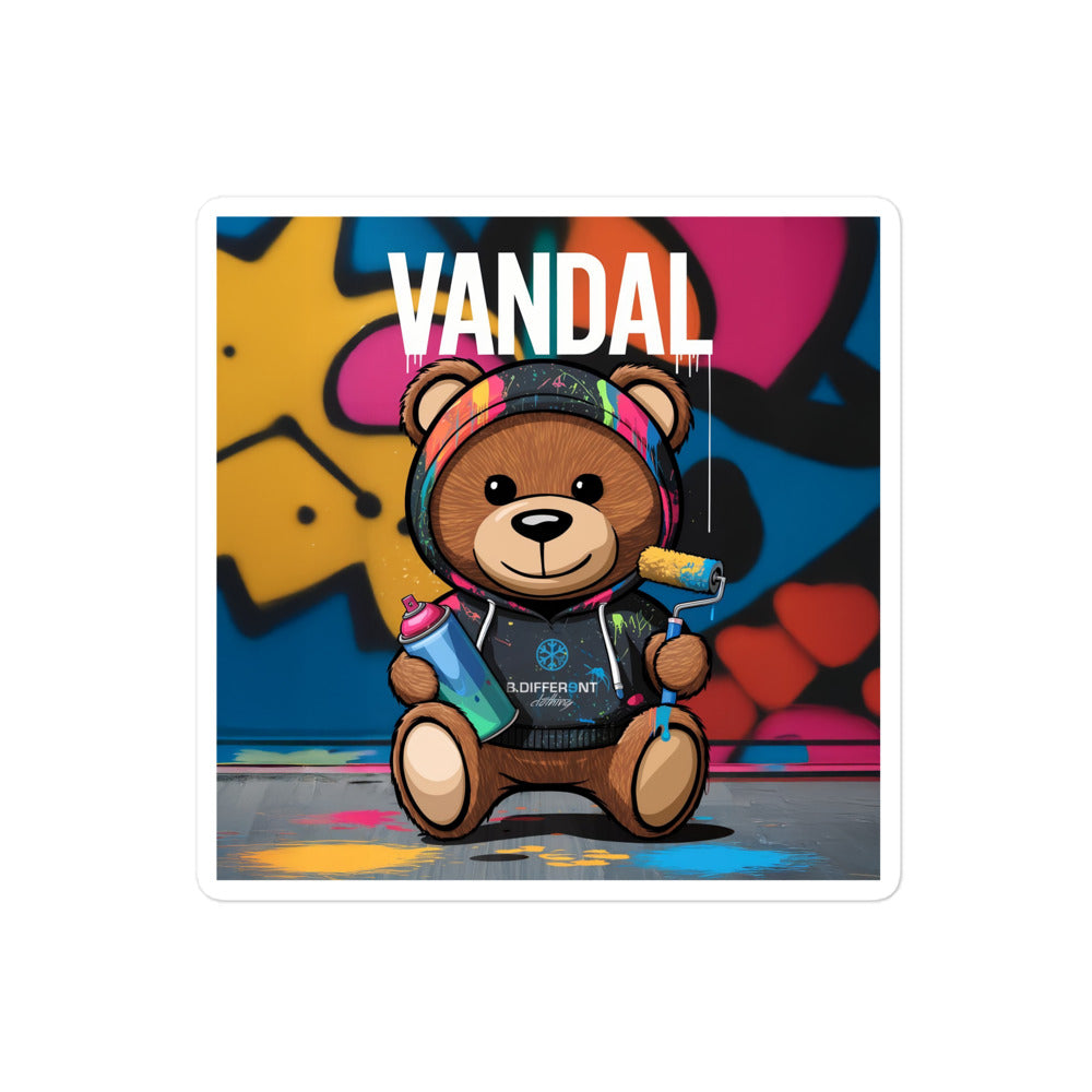 Vandal Teddy Bear Graffiti Sticker from B.Different Clothing, graffiti-inspired streetwear