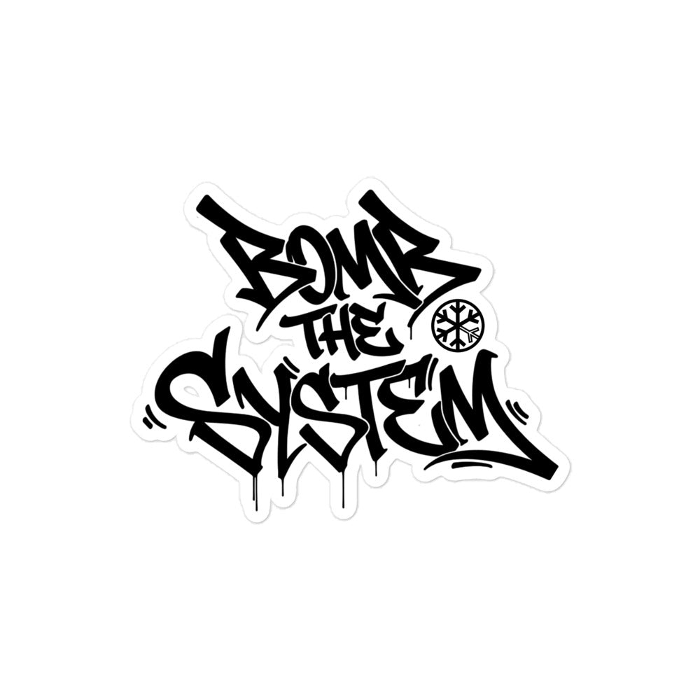 Bomb The System Graffiti Sticker from B.Different Clothing, graffiti-inspired streetwear