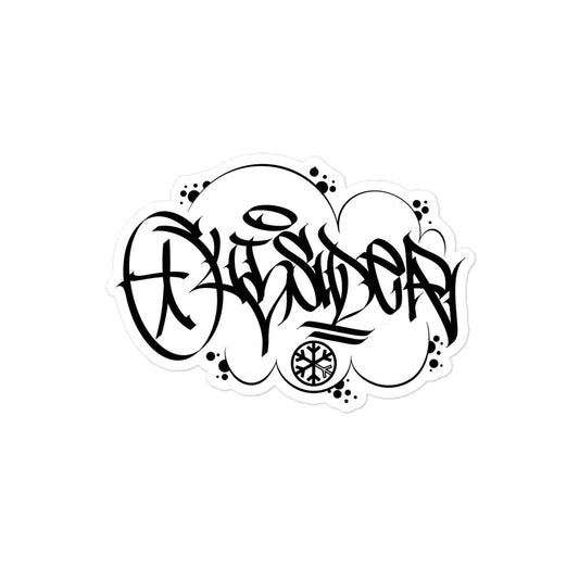 Outsider Graffiti Tag Sticker by Caos One from B.Different Clothing, graffiti-inspired streetwear