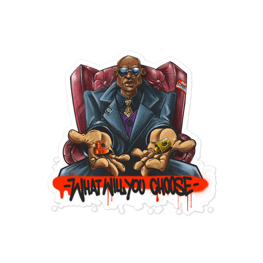 Make Your Choice Graffiti Sticker by Trk One from B.Different Clothing, graffiti-inspired streetwear