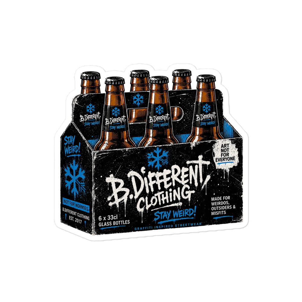 Six Pack Beer Graffiti Sticker from B.Different Clothing, graffiti-inspired streetwear