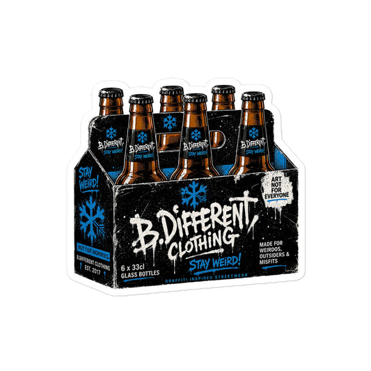 Six Pack Beer Graffiti Sticker from B.Different Clothing, graffiti-inspired streetwear