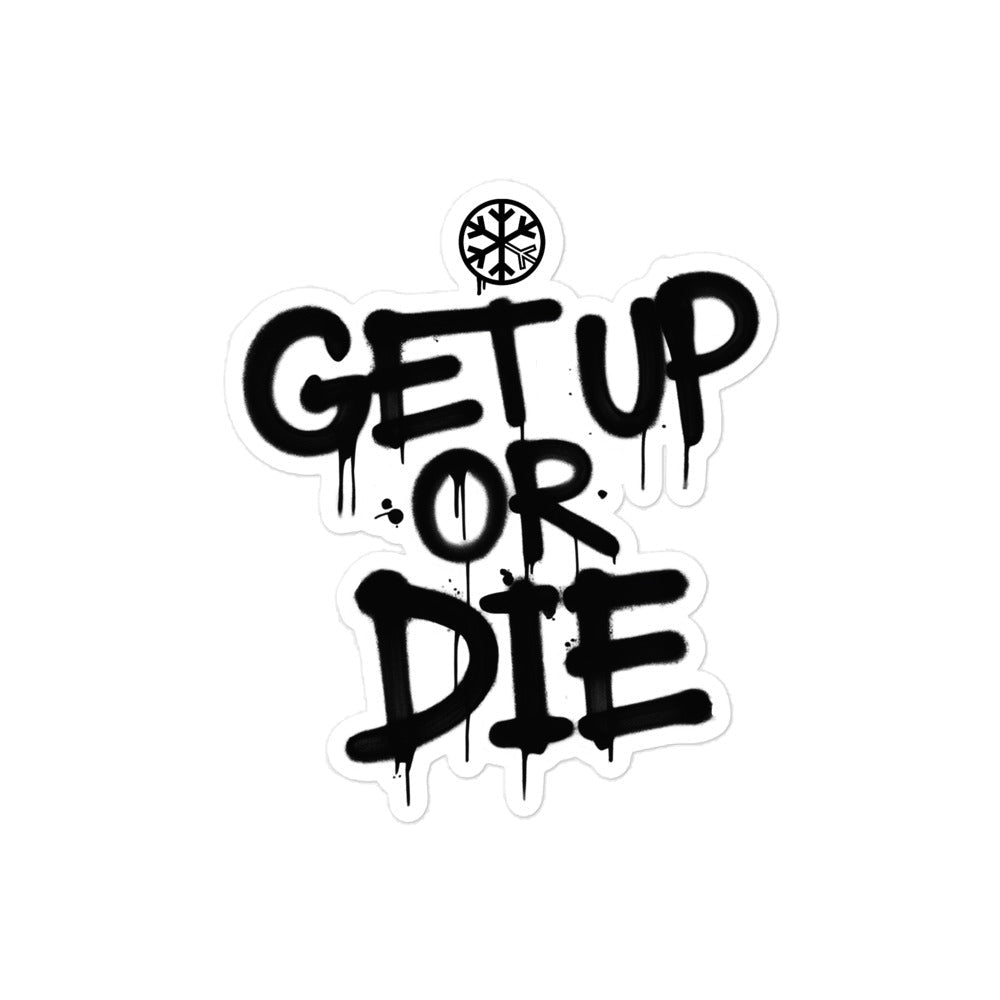 Get Up or Die Graffiti Tag Sticker from B.Different Clothing, graffiti-inspired streetwear