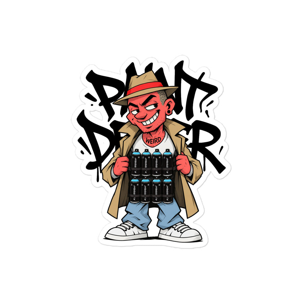 Paint Dealer Graffiti Character Sticker from B.Different Clothing, graffiti-inspired streetwear