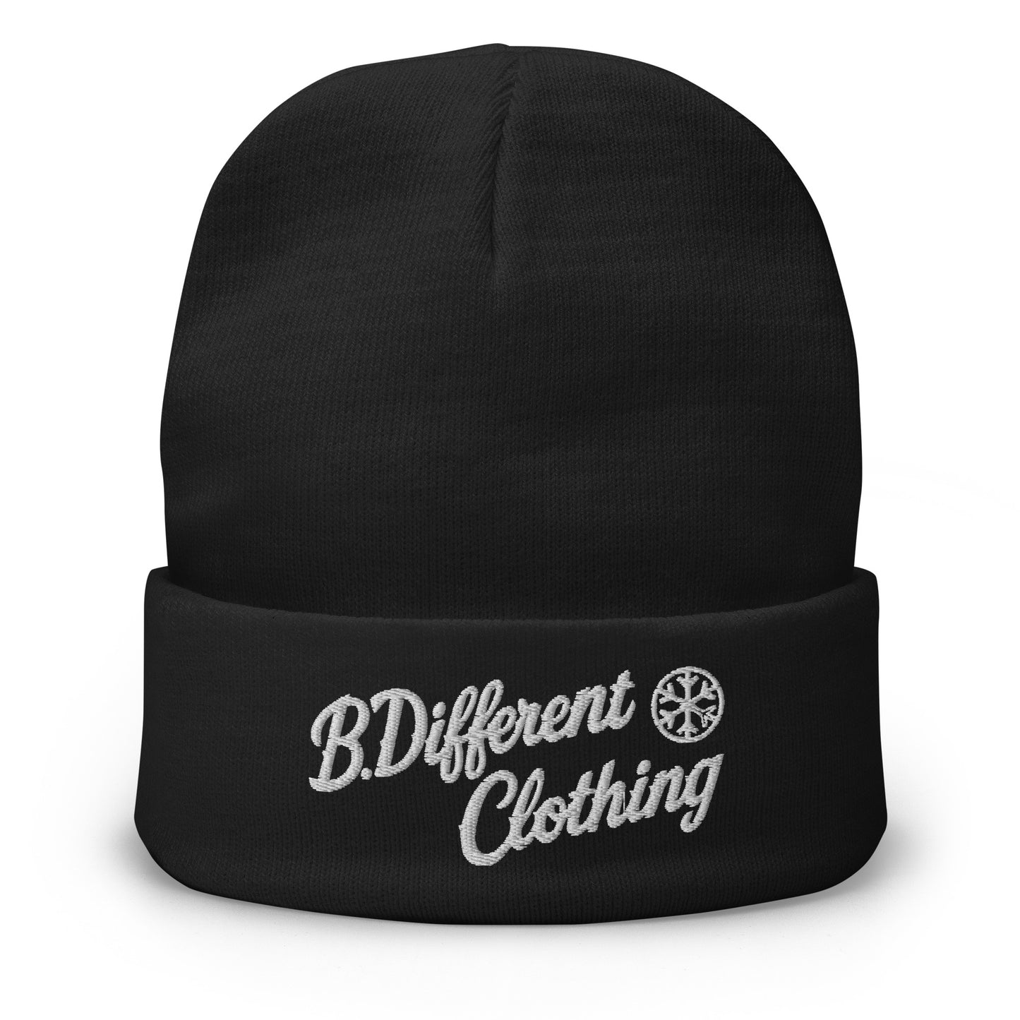 Black-The League Beanie Hat from B.Different Clothing, front view, graffiti-inspired streetwear
