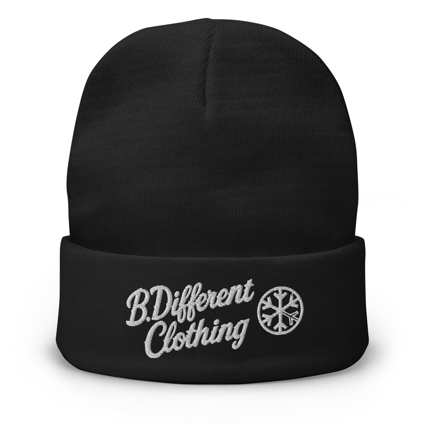 Black-The League Beanie Hat from B.Different Clothing, front view, graffiti-inspired streetwear