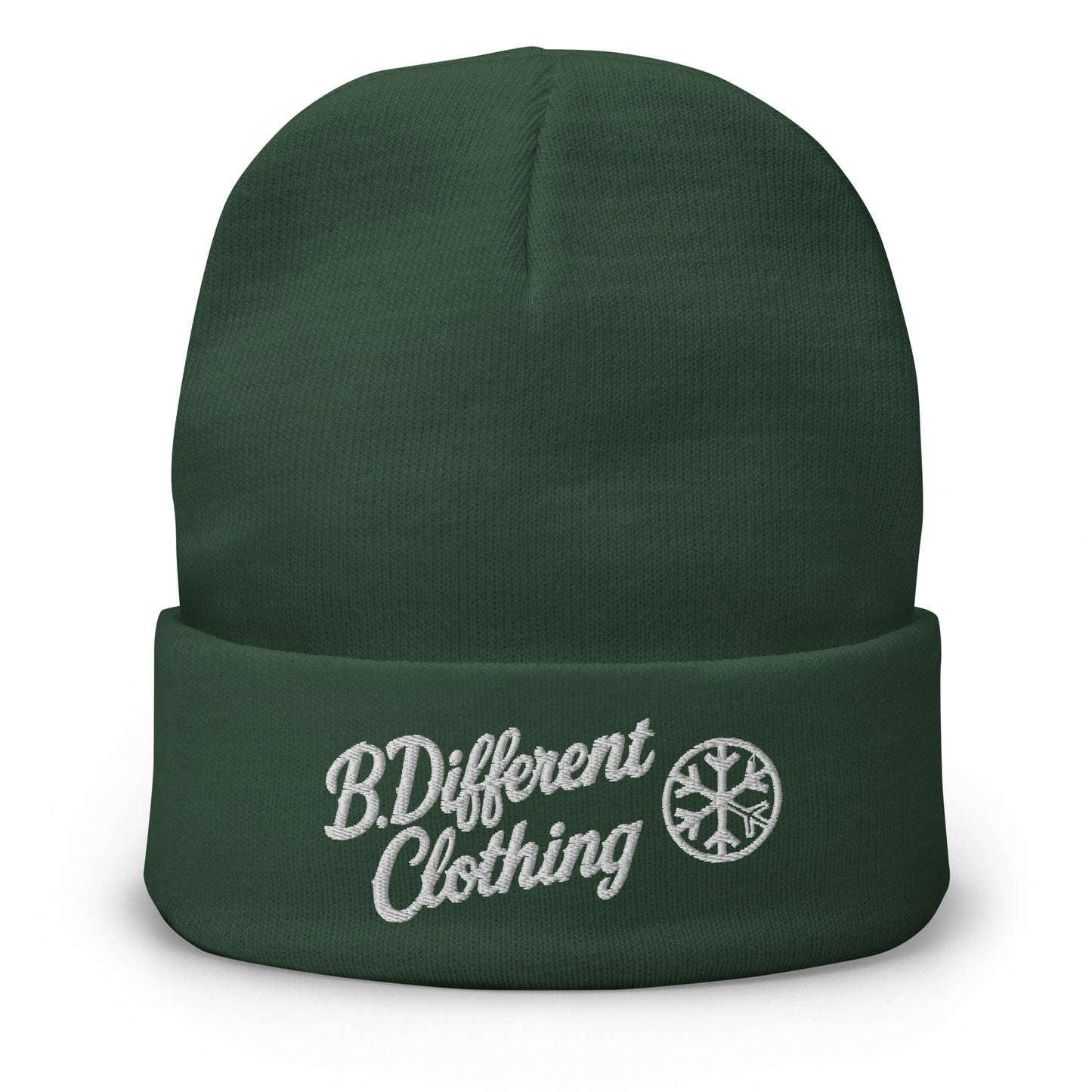 Green-The League Beanie Hat from B.Different Clothing, front view, graffiti-inspired streetwear