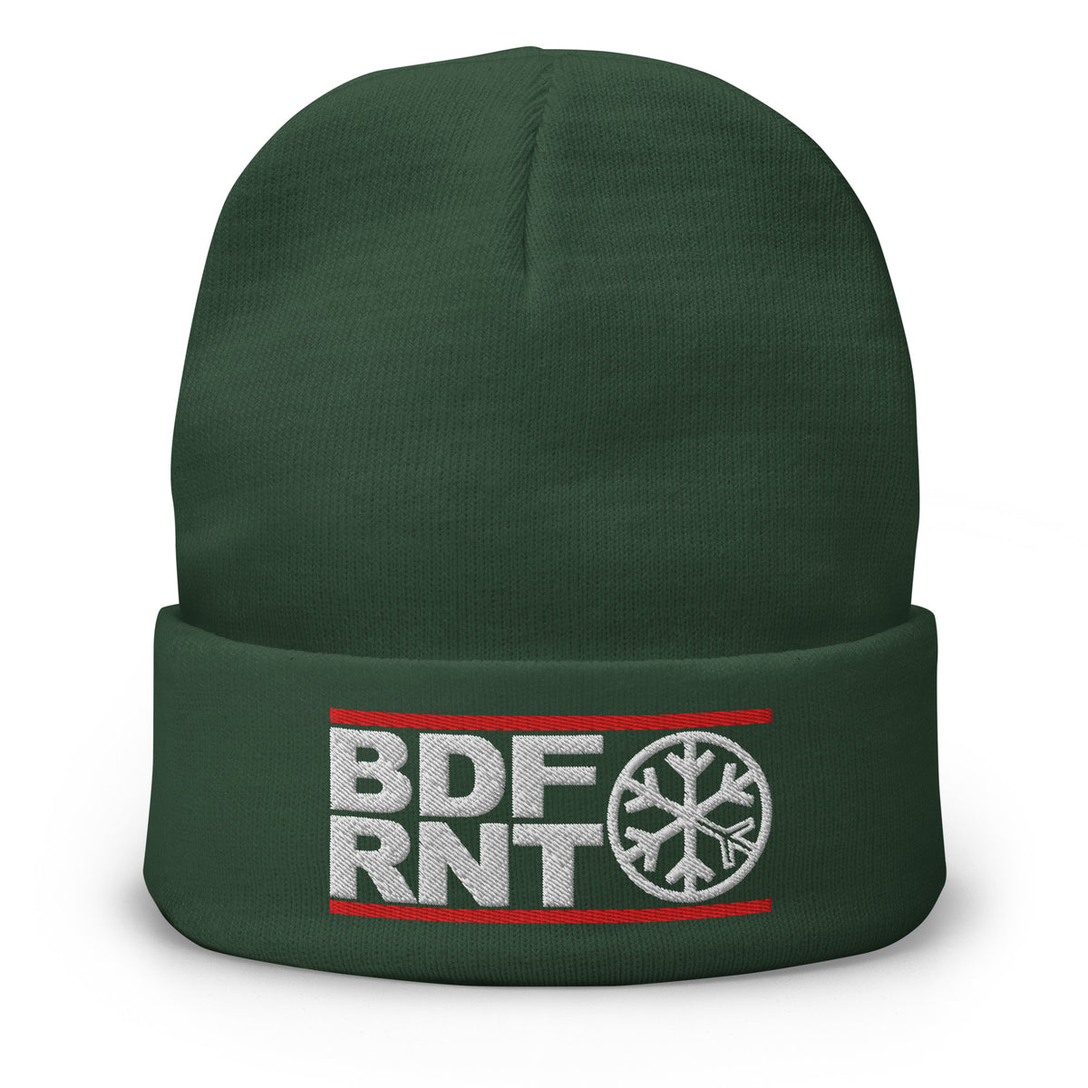 Green-BDFRNT OG Logo Beanie from B.Different Clothing, front view, graffiti-inspired streetwear