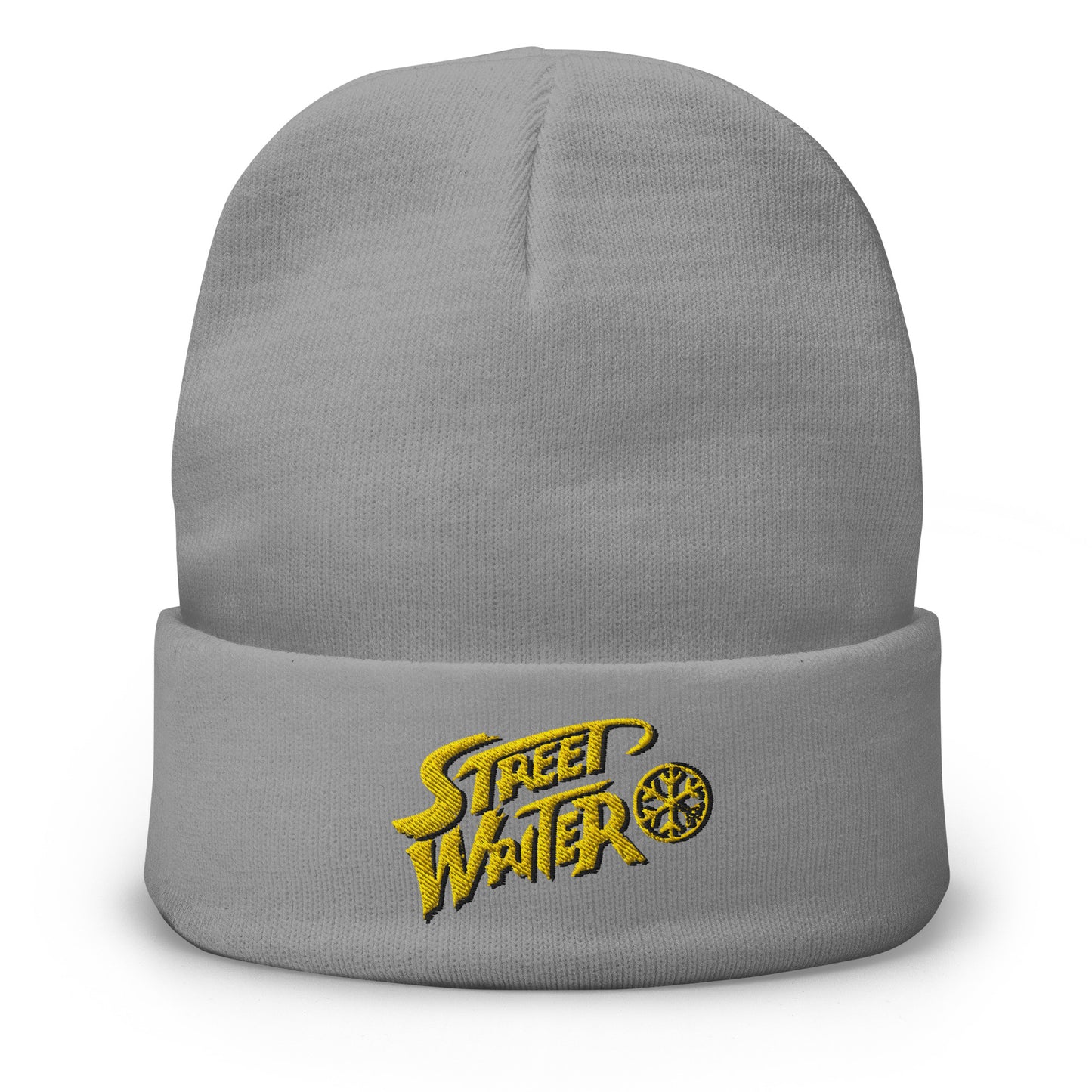 Gray-Street Writer Graffiti Beanie Hat from B.Different Clothing, front view, graffiti-inspired streetwear