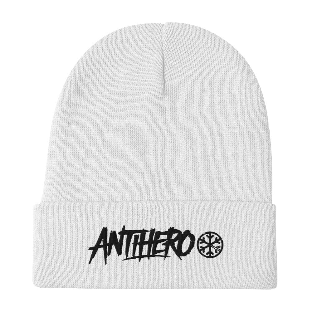 White-Antihero Graffiti Tag Sweatshirt from B.Different Clothing, flat view, graffiti-inspired streetwear