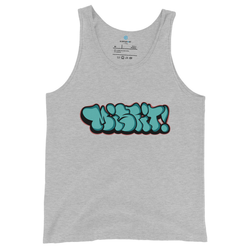 Misfit Throwie tank top gray by B.Different Clothing independent graffiti street art inspired streetwear