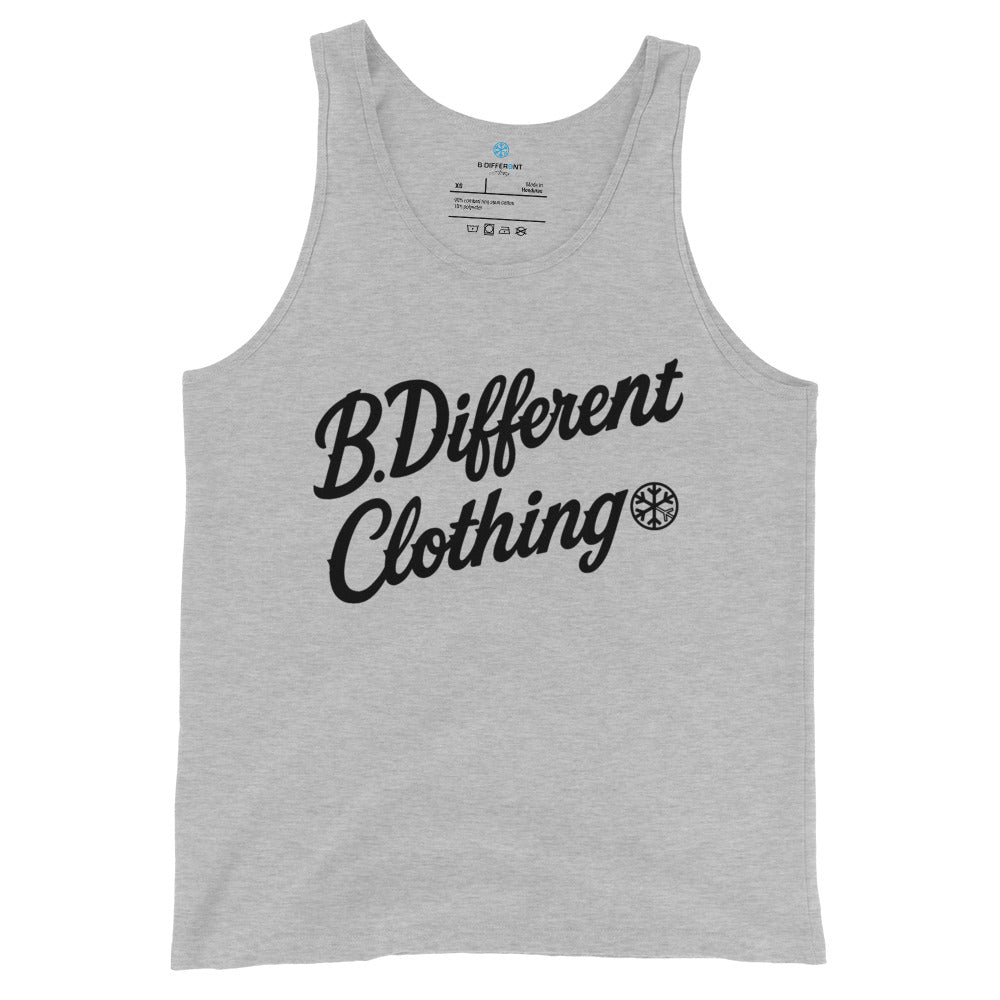 Gray-The League Tank Top from B.Different Clothing, front view, graffiti-inspired streetwear