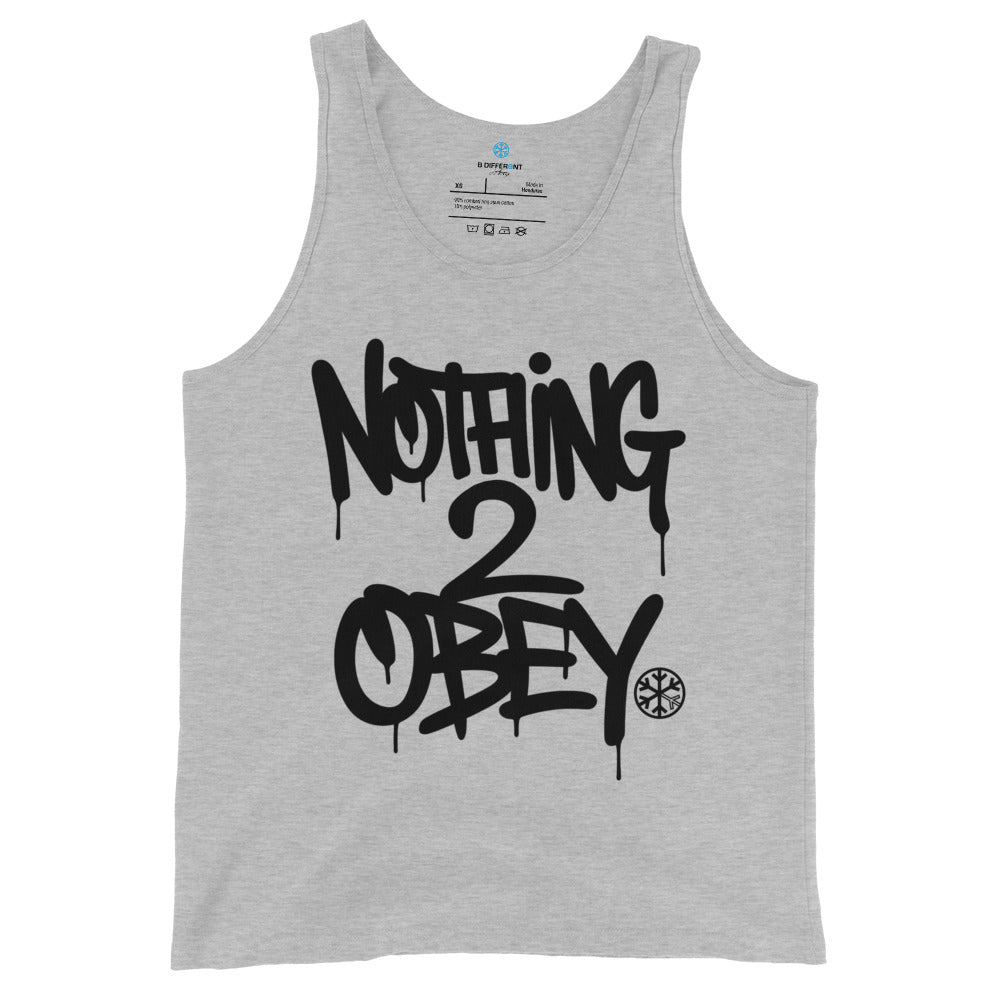 Gray-Nothing 2 Obey Graffiti Sweatshirt from B.Different Clothing, front view, graffiti-inspired streetwear