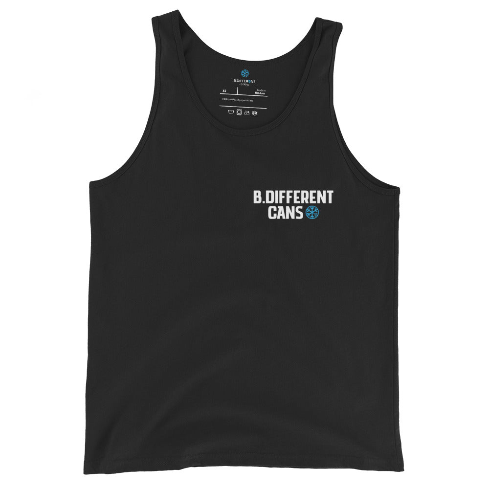 front of BLACK Can Tank Top B.Different Clothing graffiti street art inspired streetwear brand
