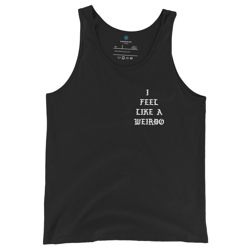 front of I feel like a weirdo tank top black B.Different Clothing graffiti street art inspired streetwear brand