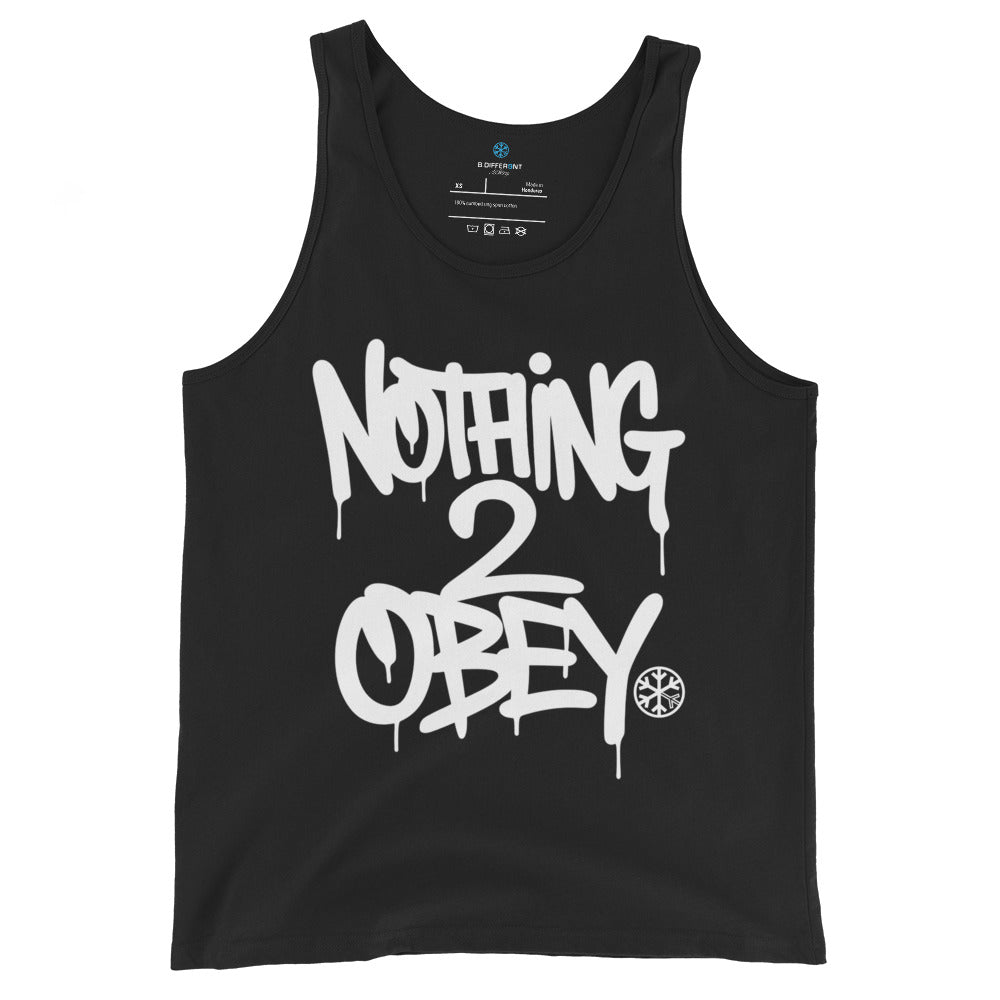 Black-Nothing 2 Obey Graffiti Sweatshirt from B.Different Clothing, front view, graffiti-inspired streetwear