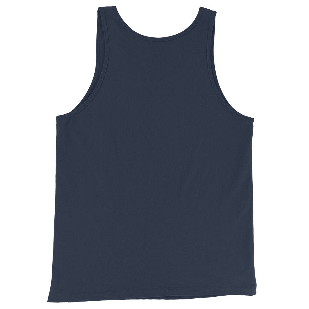 Navy-The League Tank Top from B.Different Clothing, back view, graffiti-inspired streetwear