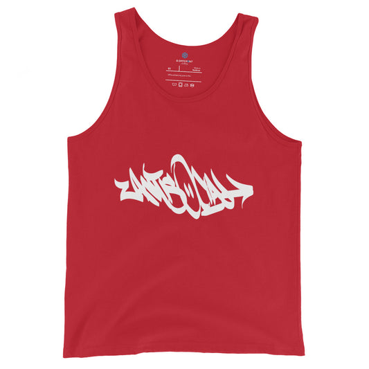 Antisocial Tag Tank Top red B.Different Clothing graffiti street art inspired streetwear brand