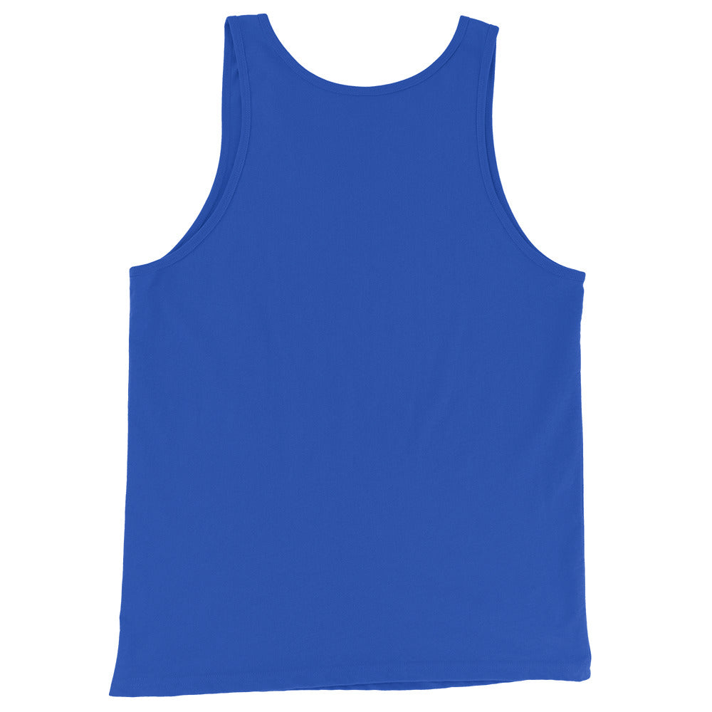 Blue-Antisocial Graffiti Tag Tank Top from B.Different Clothing, back view, graffiti-inspired streetwear