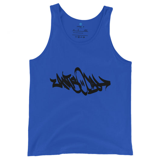 Antisocial Tag Tank Top blue B.Different Clothing graffiti street art inspired streetwear brand