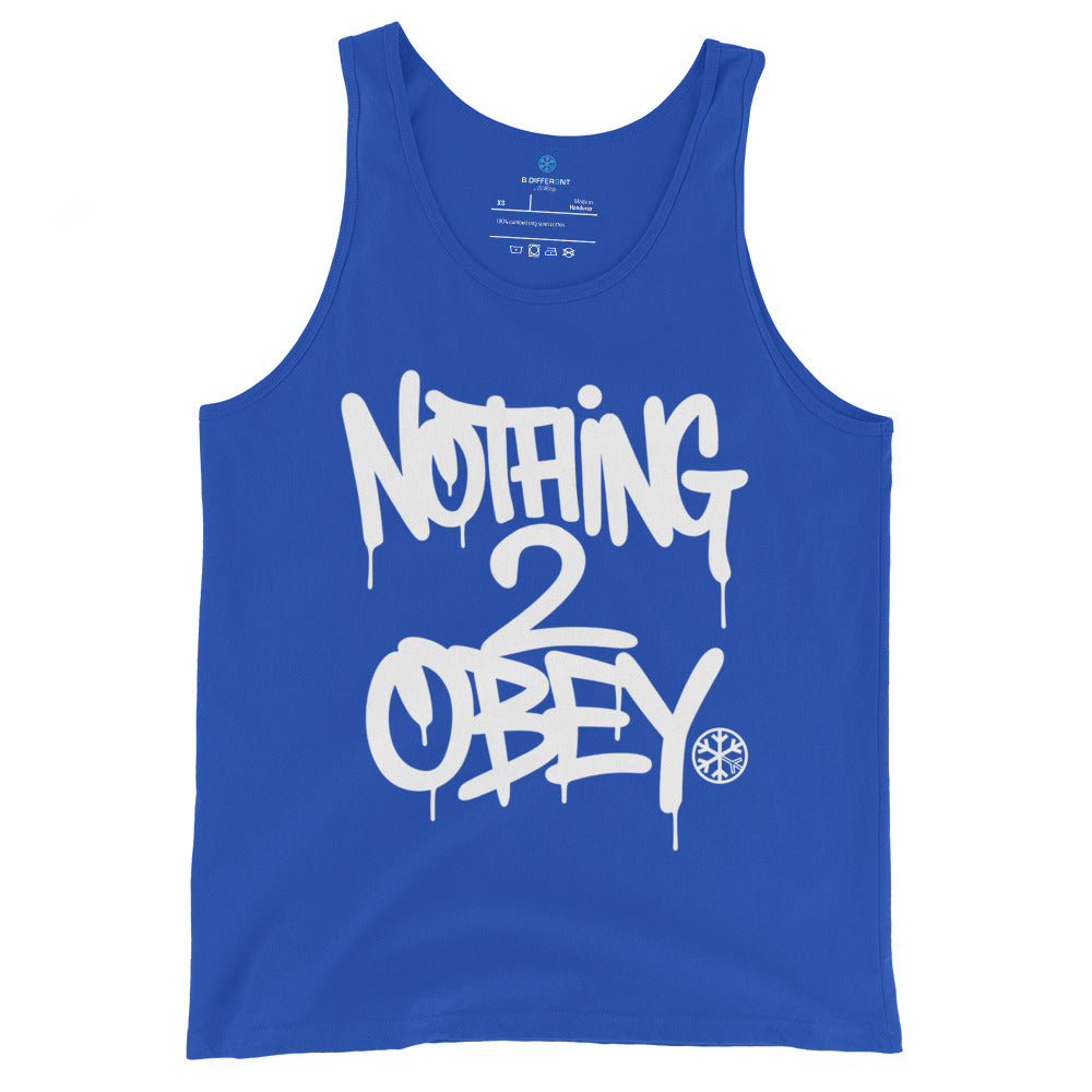 Blue-Nothing 2 Obey Graffiti Sweatshirt from B.Different Clothing, front view, graffiti-inspired streetwear