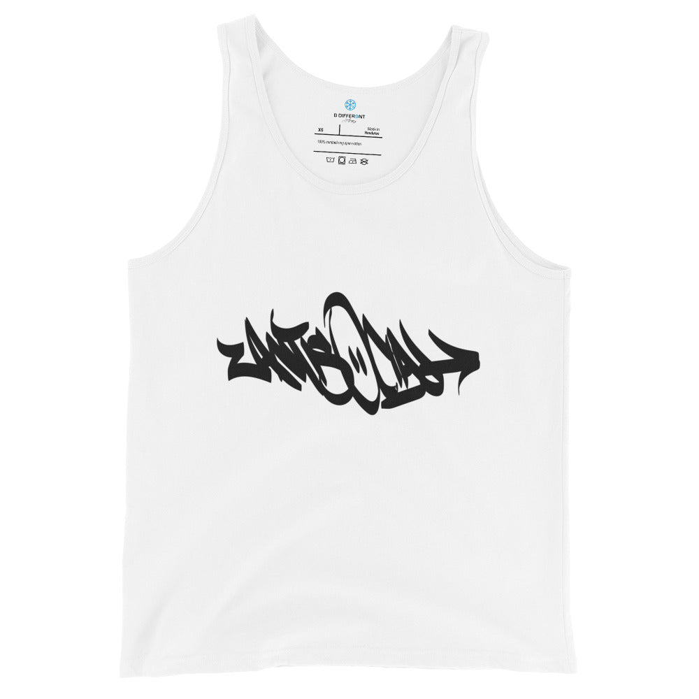 Antisocial  Graffiti Tag Tank Top white B.Different Clothing graffiti street art inspired streetwear brand