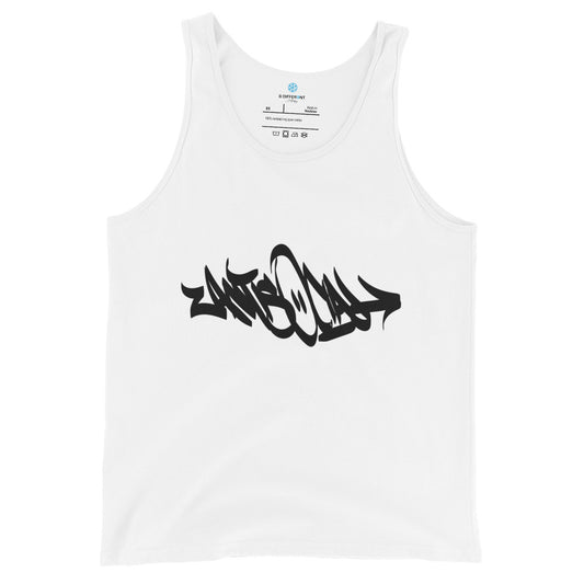 Antisocial Tag Tank Top white B.Different Clothing graffiti street art inspired streetwear brand
