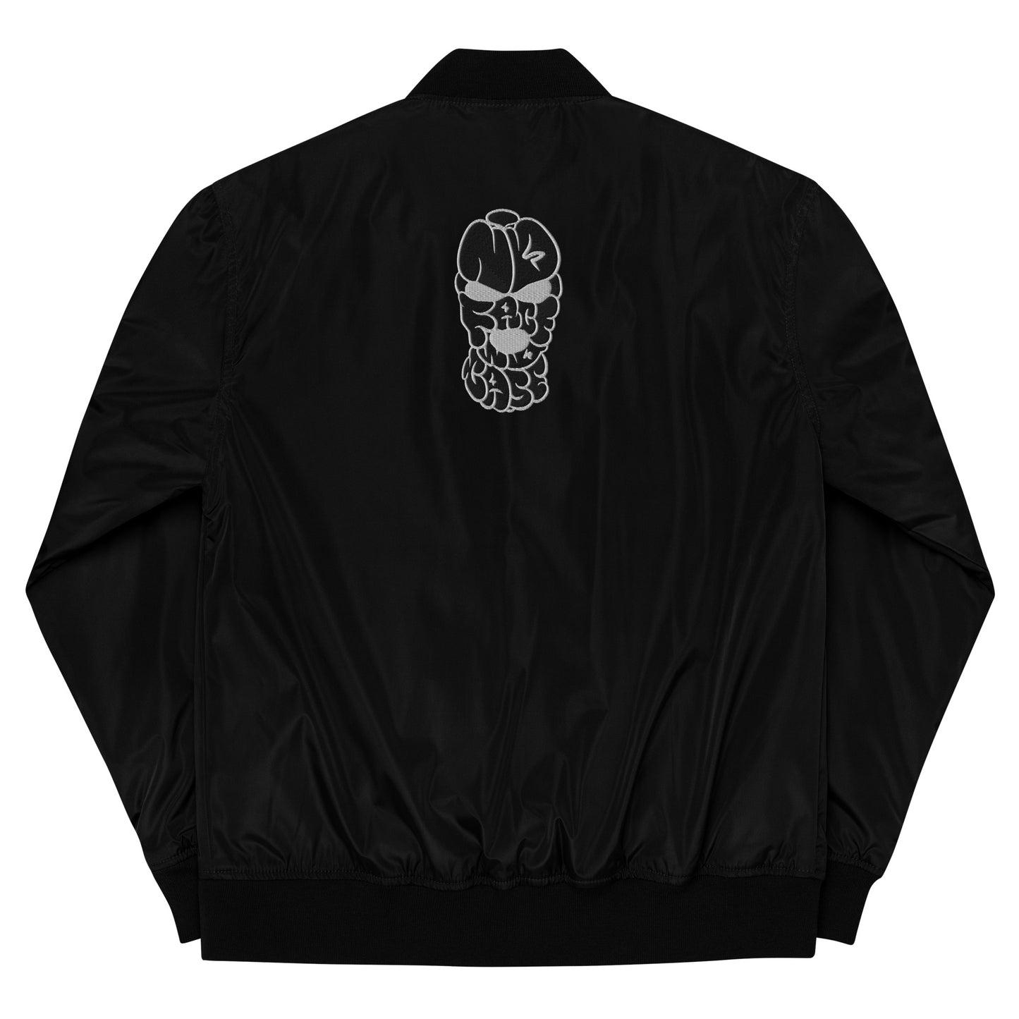 back of No Face No Case Graffiti Throwie Bomber Jacket by B.Different Clothing graffiti street art inspired independent streetwear brand.