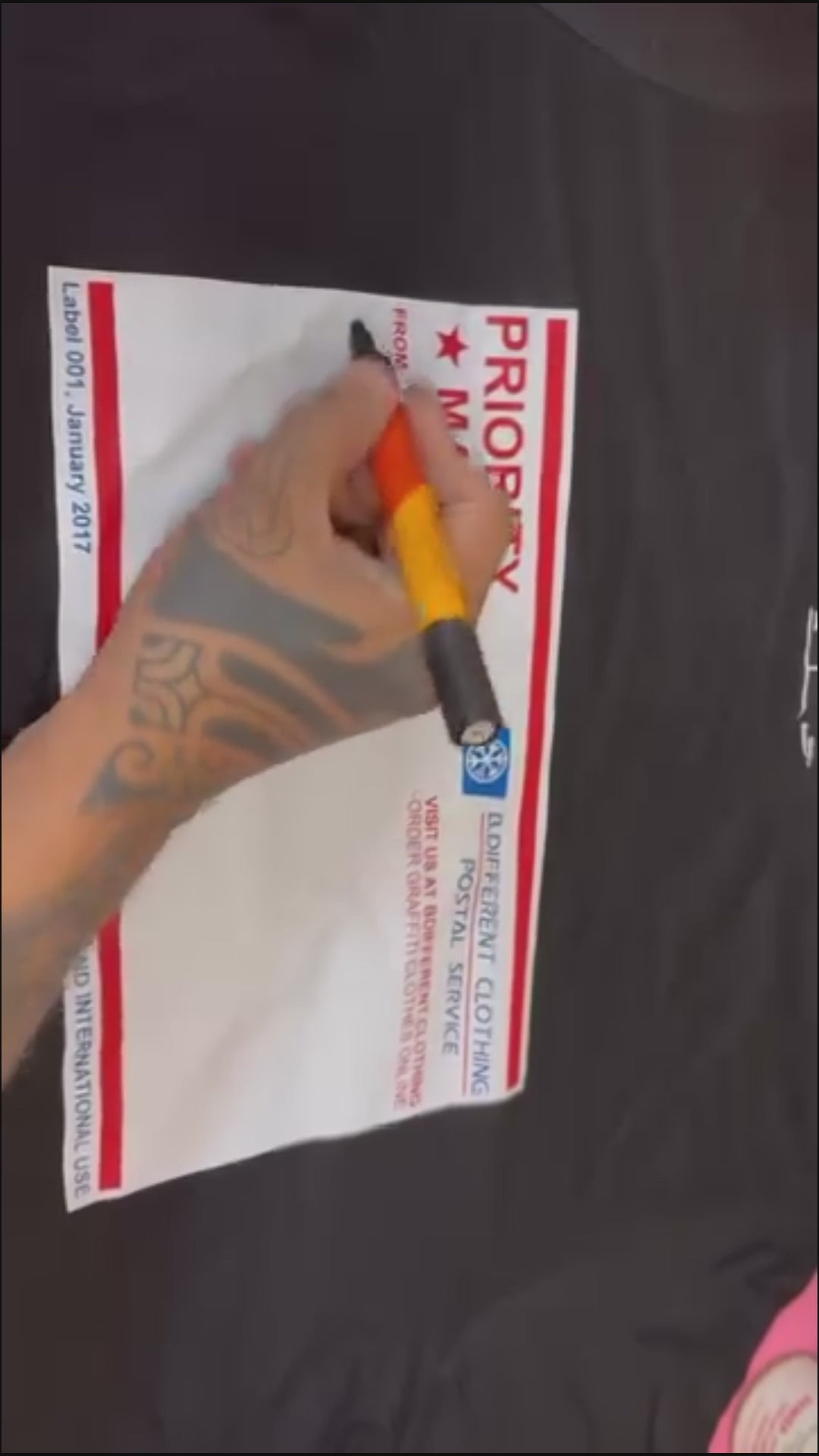 Black-Cope2 customizing Priority Mail Sticker Graffiti Tee from B.Different Clothing, graffiti-inspired streetwear t-shirt