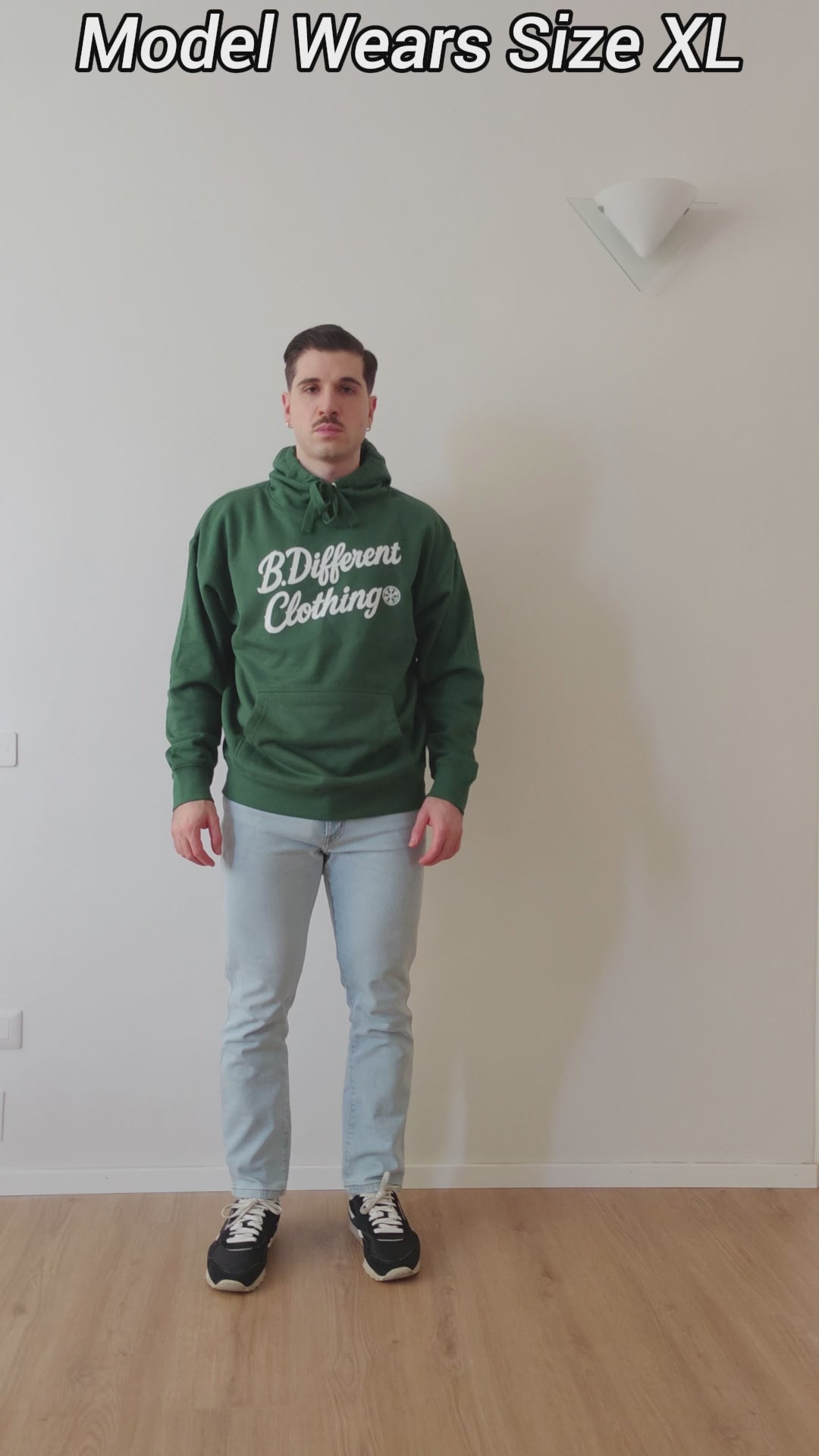 Carica il video: Graffiti Hoodie Size Fit Guide by B.Different Clothing, graffiti-inspired streetwear