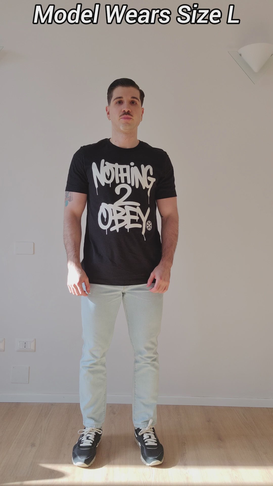 Charger la vidéo : Graffiti T-shirt Size Fit Guide by B.Different Clothing, graffiti-inspired streetwear