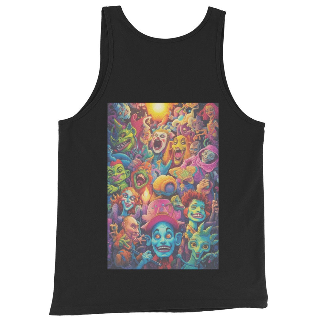 back of the Weirdos Gang tank top black by B.Different Clothing street art graffiti inspired brand for weirdos, outsiders, and misfits.