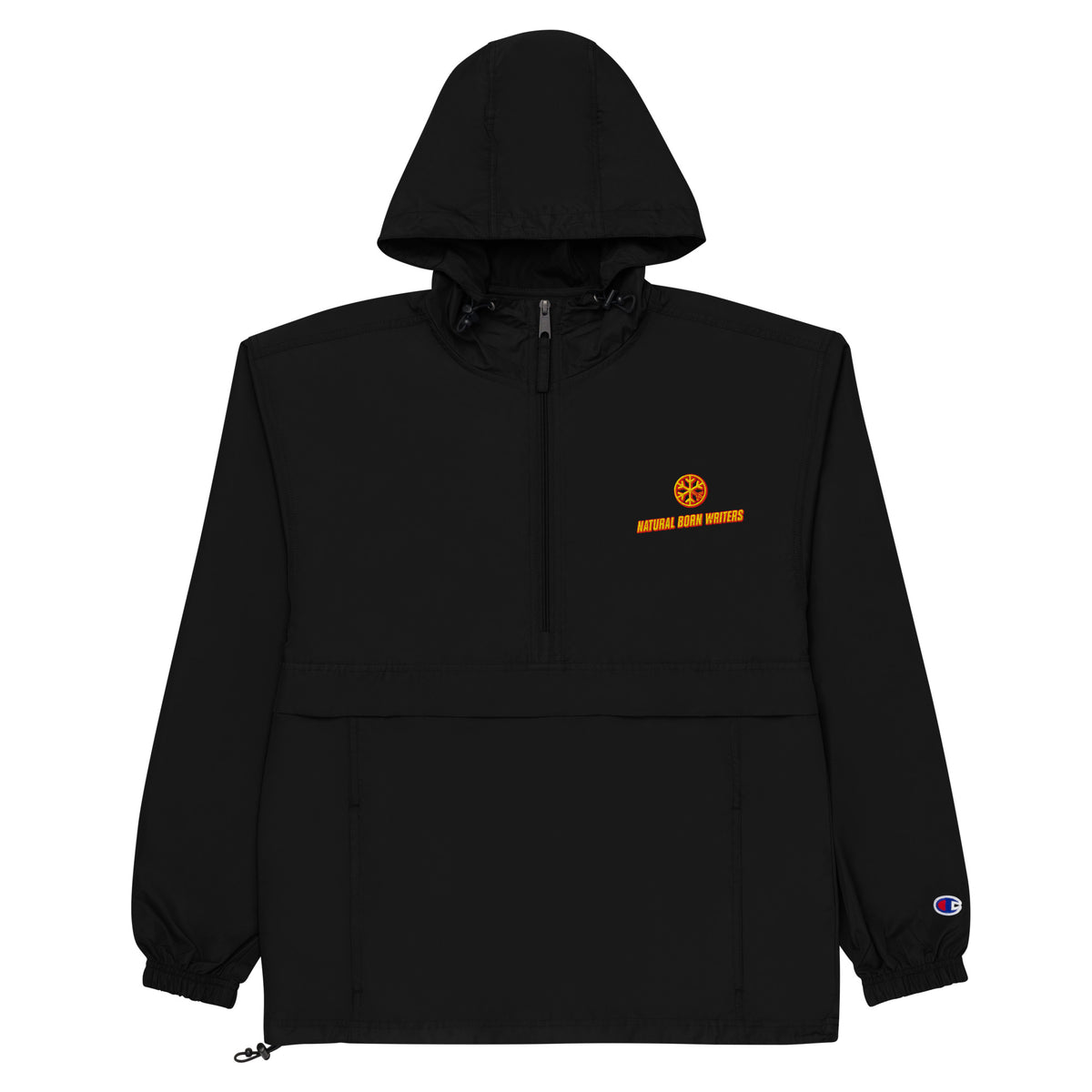Black-Natural Born Writers Graffiti Windbreaker Jacket from B.Different Clothing, flat view, graffiti-inspired streetwear
