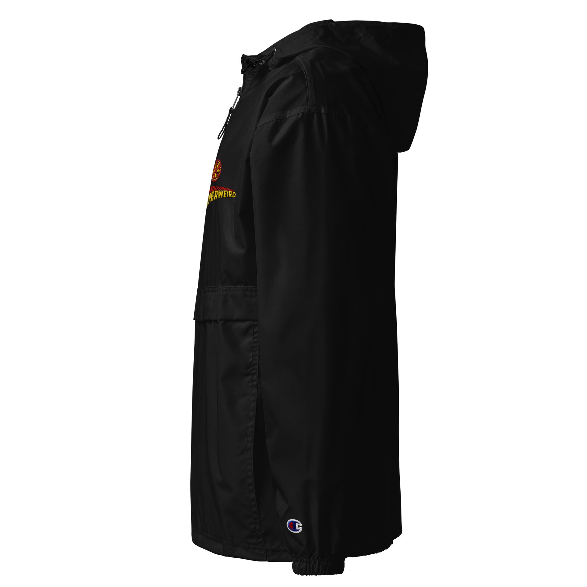 Black-Superweird Windbreaker Jacket from B.Different Clothing, left view, graffiti-inspired streetwear