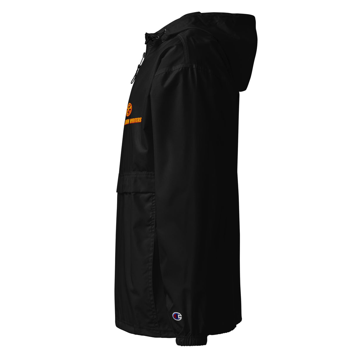 Black-Natural Born Writers Graffiti Windbreaker Jacket from B.Different Clothing, left view, graffiti-inspired streetwear