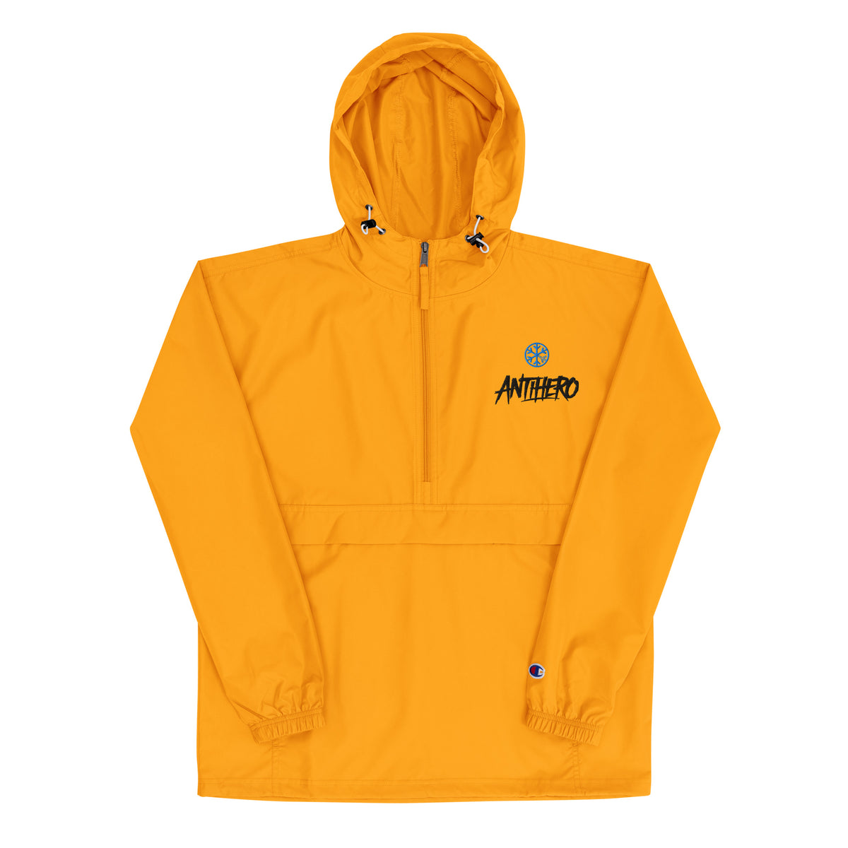 Yellow-Antihero Graffiti Tag Windbreaker Jacket from B.Different Clothing, front view, graffiti-inspired streetwear
