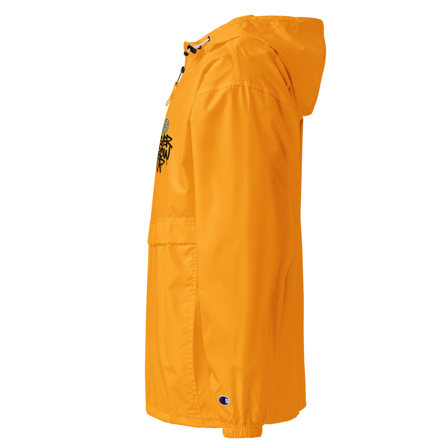 Yellow-Never Grow Up Graffiti Windbreaker Jacket from B.Different Clothing, left view, graffiti-inspired streetwear