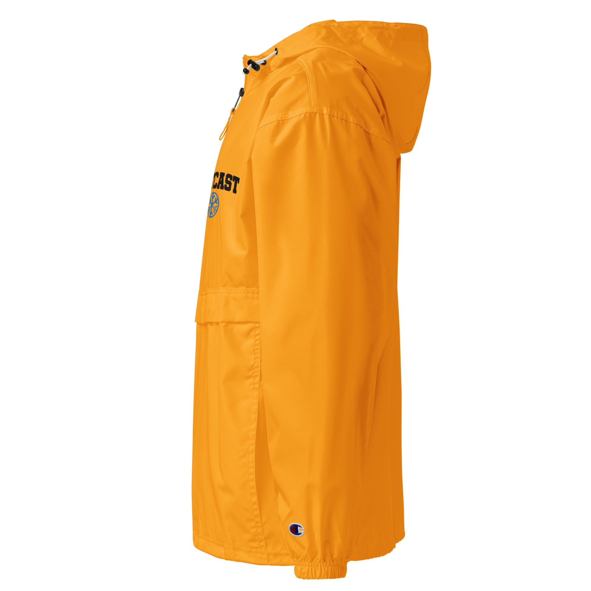 Yellow-Outcast College Windbreaker Jacket from B.Different Clothing, left view, graffiti-inspired streetwear