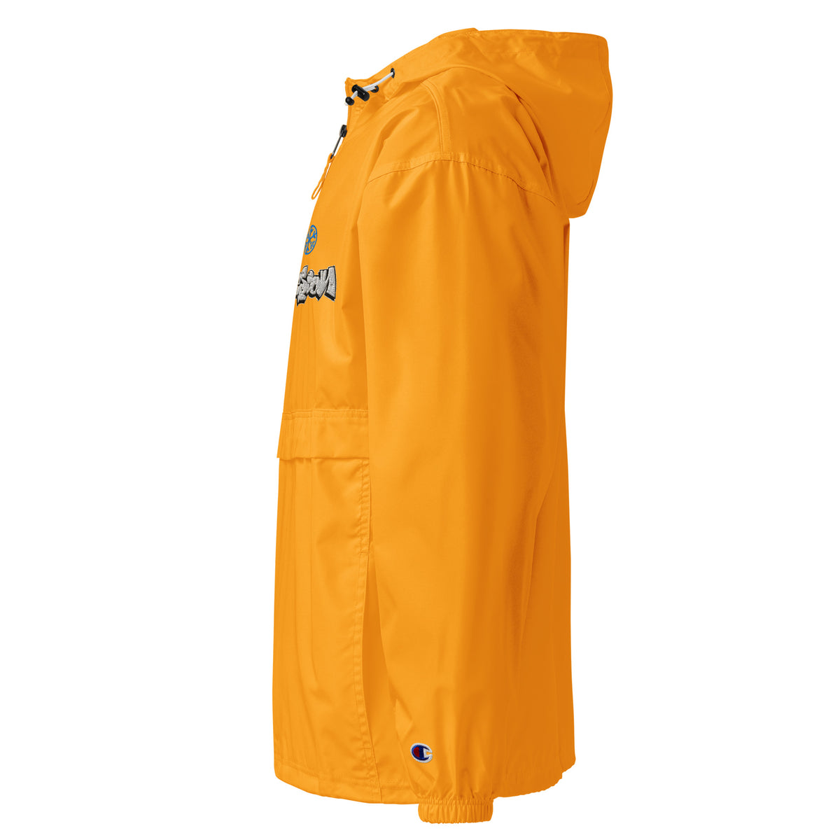 Yellow-Mission Graffiti Piece Windbreaker Jacket from B.Different Clothing, left view, graffiti-inspired streetwear