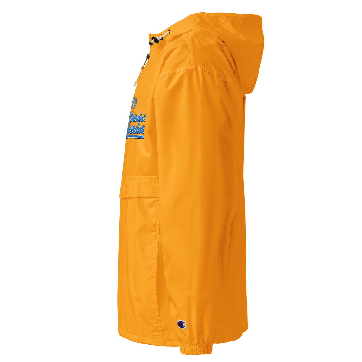 Yellow-For Weirdos by Weirdos Windbreaker Jacket from B.Different Clothing, left view, graffiti-inspired streetwear