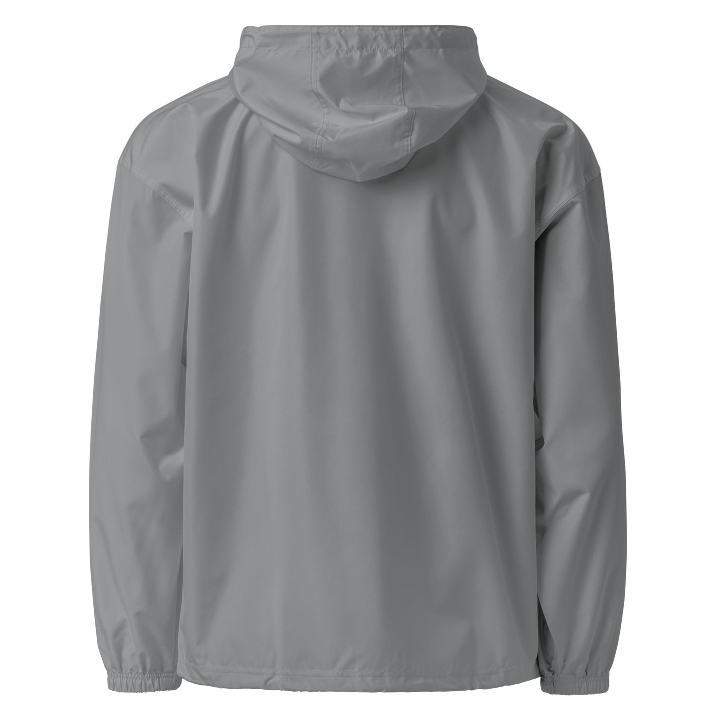 Gray-Never Grow Up Graffiti Windbreaker Jacket from B.Different Clothing, back view, graffiti-inspired streetwear