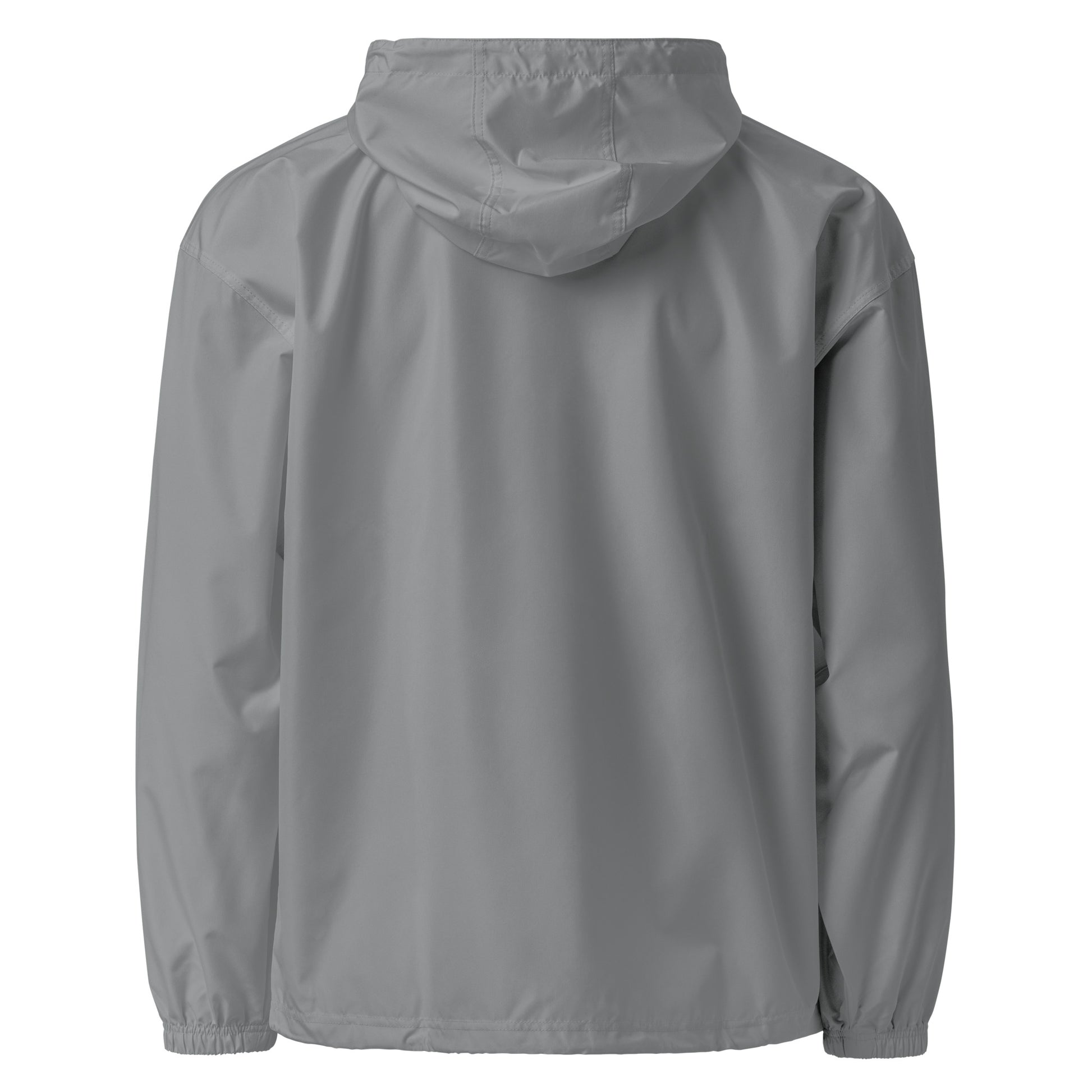Gray-Never Grow Up Graffiti Windbreaker Jacket from B.Different Clothing, back view, graffiti-inspired streetwear