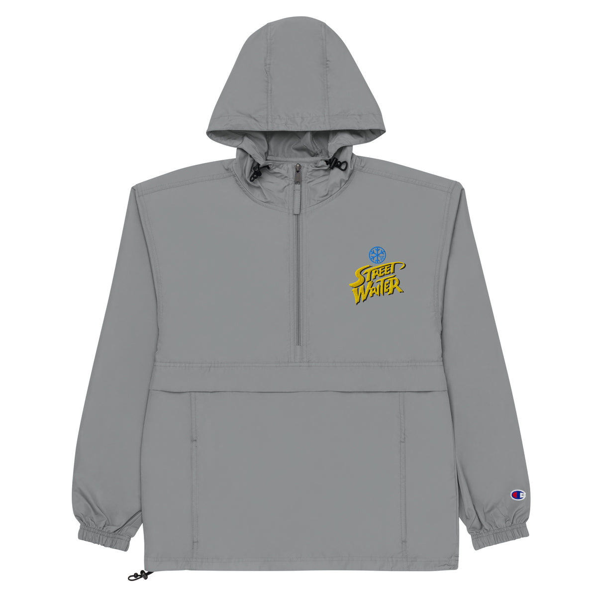 Gray-Street Writer Graffiti Windbreaker Jacket from B.Different Clothing, front view, graffiti-inspired streetwear
