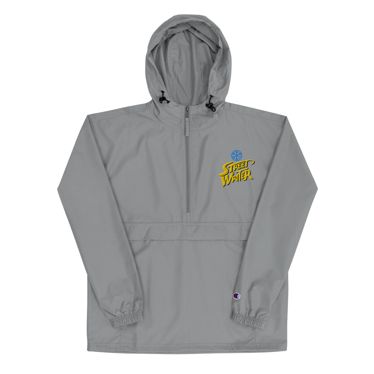Gray-Street Writer Graffiti Windbreaker Jacket from B.Different Clothing, flat view, graffiti-inspired streetwear