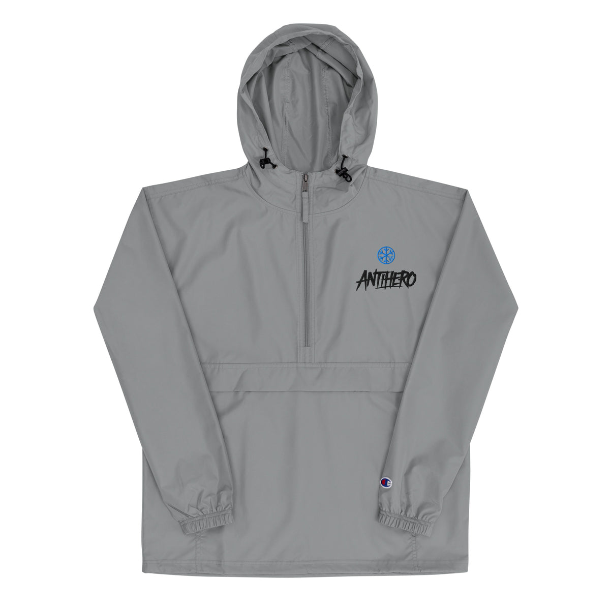 Gray-Antihero Graffiti Tag Windbreaker Jacket from B.Different Clothing, front view, graffiti-inspired streetwear