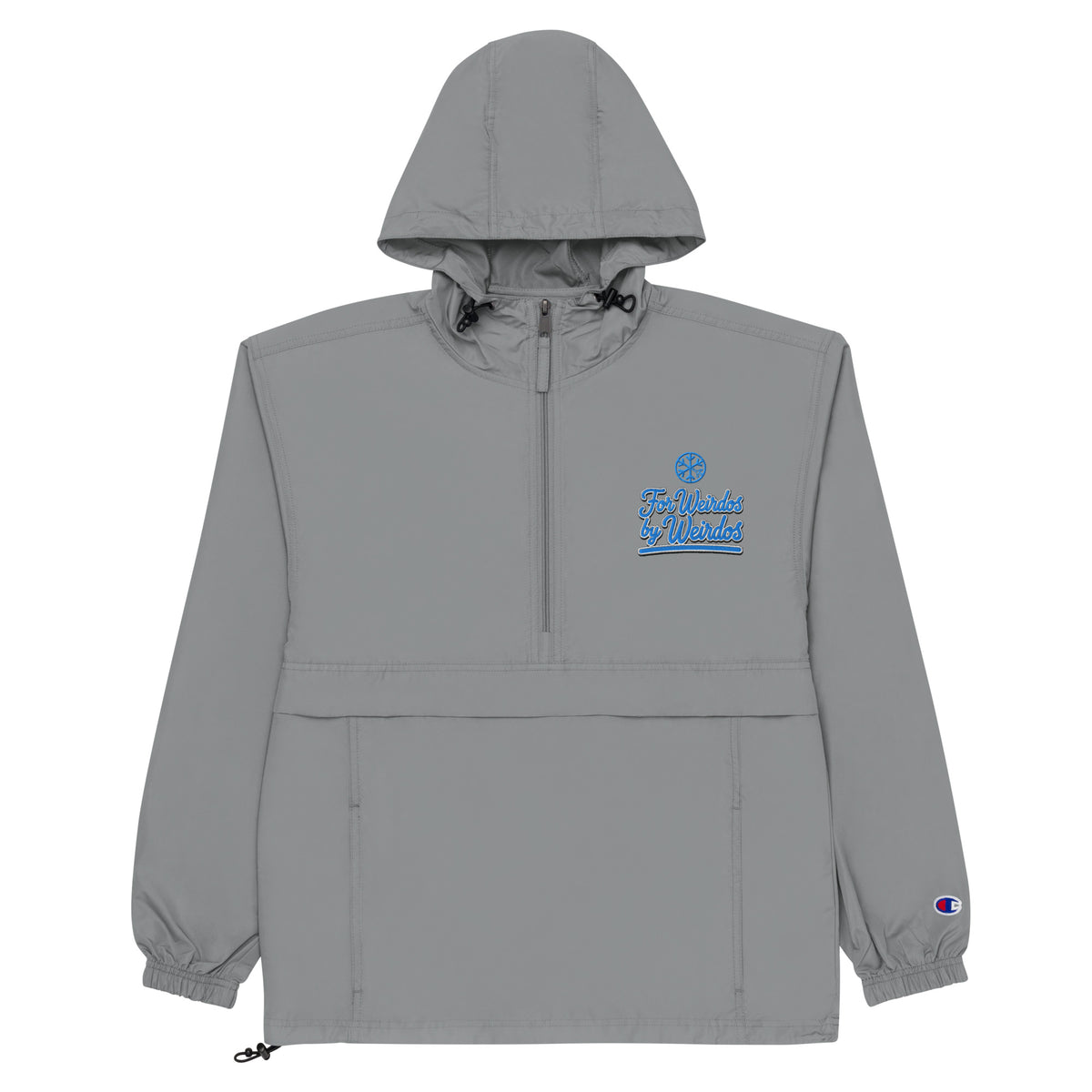 Gray-For Weirdos by Weirdos Windbreaker Jacket from B.Different Clothing, flat view, graffiti-inspired streetwear