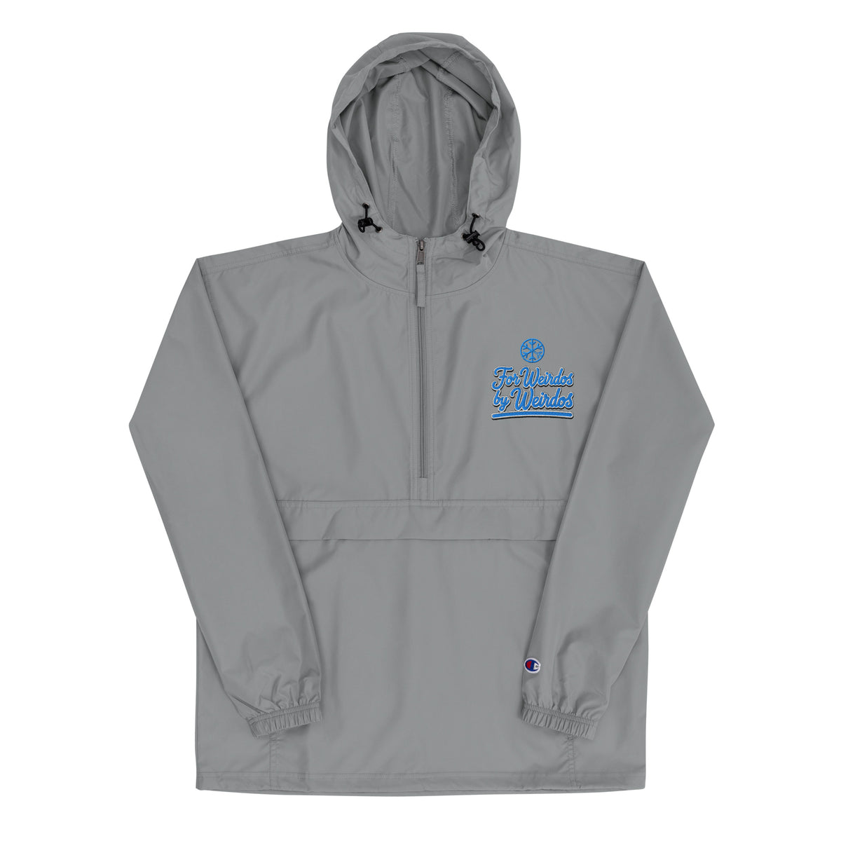 Gray-For Weirdos by Weirdos Windbreaker Jacket from B.Different Clothing, front view, graffiti-inspired streetwear