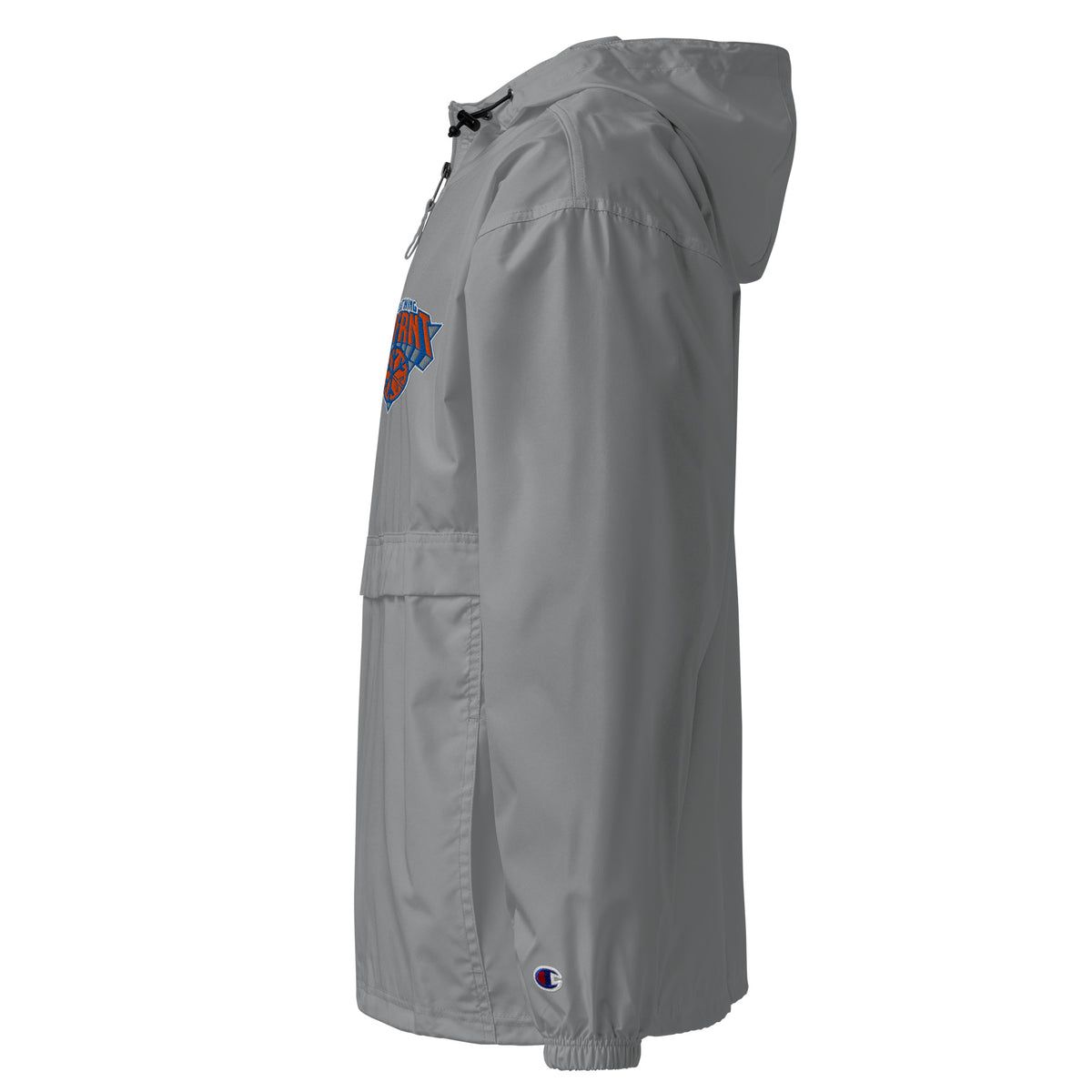 Gray-BDFRNT Logo 2011 Windbreaker Jacket from B.Different Clothing, left view, graffiti-inspired streetwear